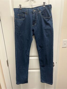 Dearborn Denim Jeans Mens 33x31 Blue Tailored Slim Straight Denim USA Dark